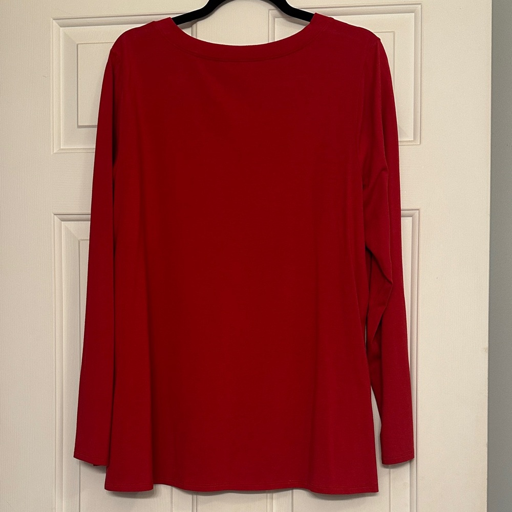 Belle by Kim Gravel Red Long Sleeve Top - Picture 4 of 6